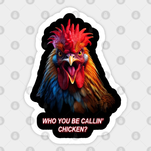 RAGING CHICKEN Sticker by Erik's Store